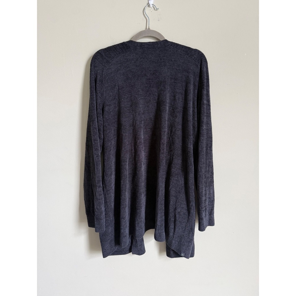 Barefoot Dreams CozyChic Ultra Lite Cardigan Carbon Gray Open Front Sweater 1X - Picture 2 of 3